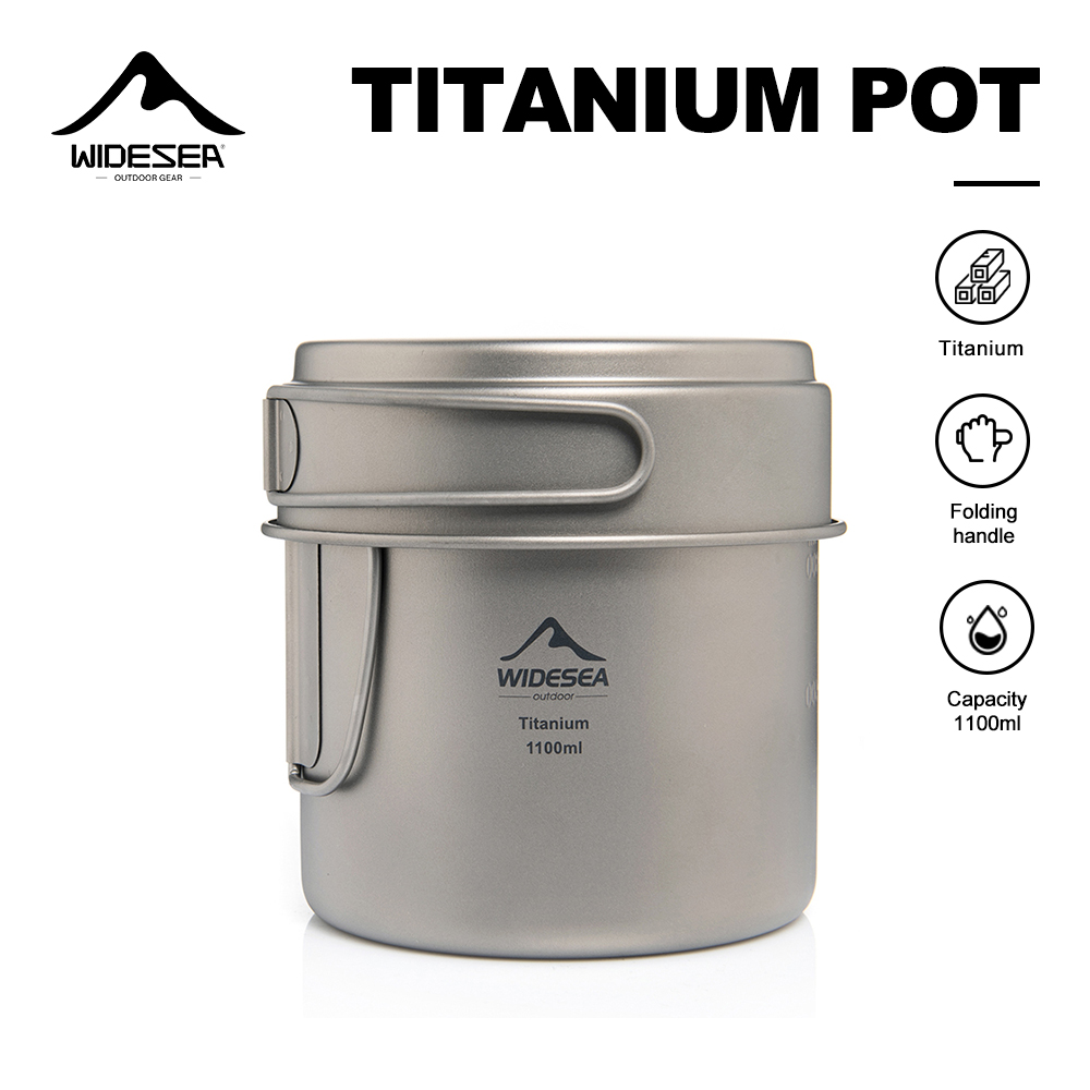Foldable Backpack Small - Widesea Panci Berkemah Titanium Ultraringan 1100Ml